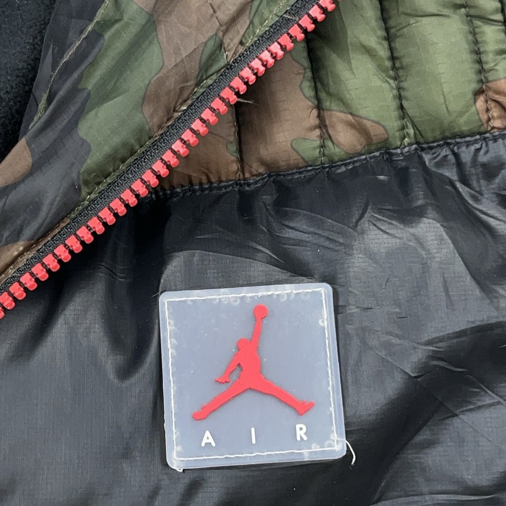 Air Jordan Puffer Jacket Boys Large Green Cano Full Zip Hooded Youth Jumpman‎ * - Picture 4 of 13